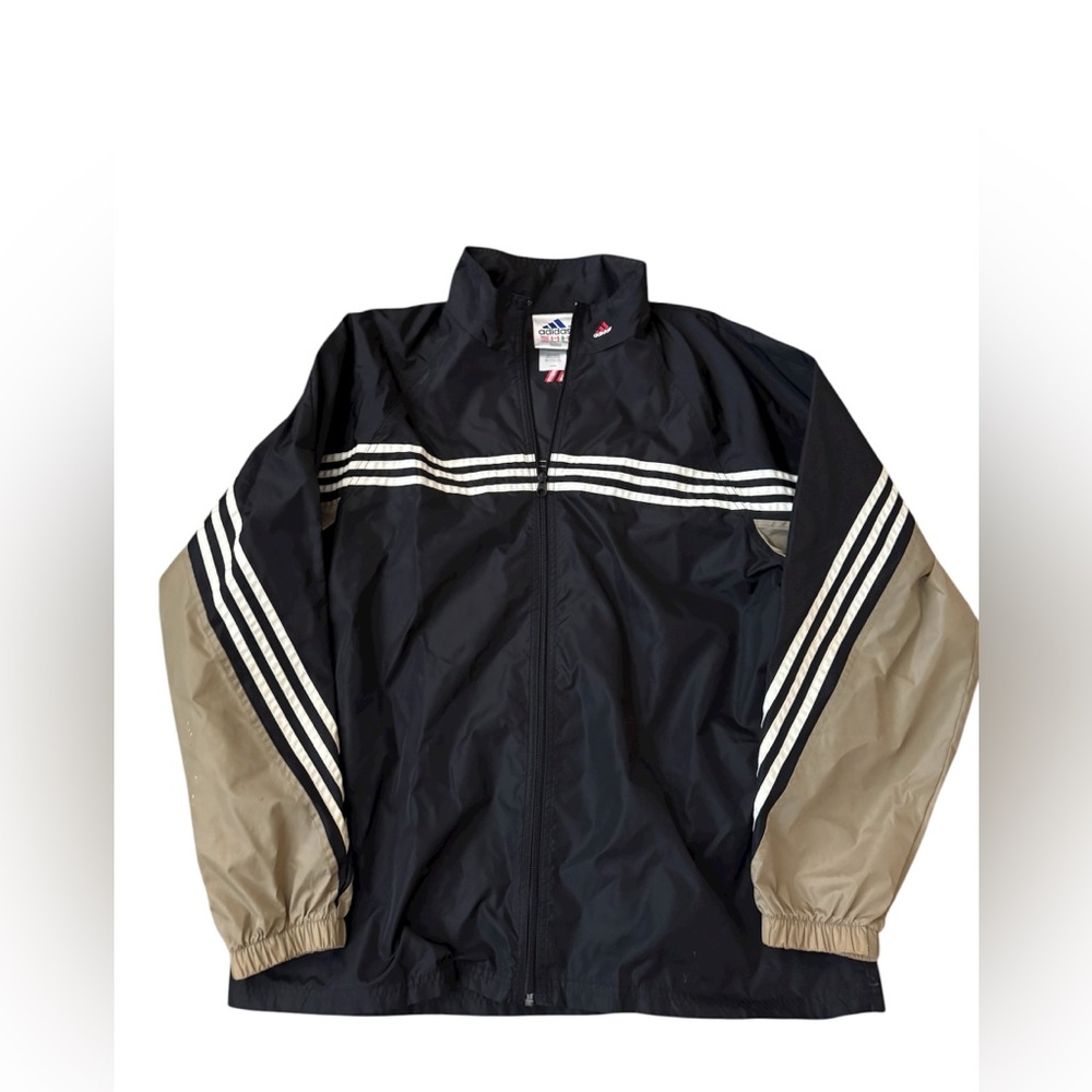 Vintage 90s ADIDAS Mens LARGE Windbreaker Jacket Embroidered Full Zip